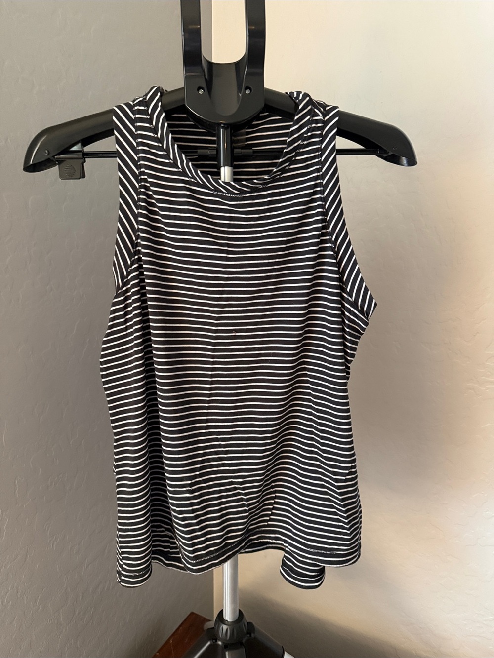 Striped Black and White Sleeveless Tank Top